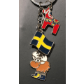 Miniatyrbilde 2 av 2: Nøkkelring Souvenir Dalahäst Flagg Elg Multicolor