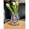 Pikkukuva 3 / 3: Lykta Glas Mönstrad Brun/Vit 15 cm Transparent