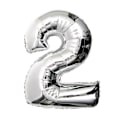 Miniatyrbillede 3 af 11: Ballonnumre 75cm sølv Silver one size