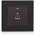 Miniatyrbild 1 av 5: Utomhus dörrklocka knapp, 220~250V härdat glas panel dörrklocka switch vattentät dörrklocka knapp