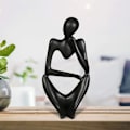 Miniatyrbild 3 av 5: Abstrakta Statyer i Harts Skulpturer & Figurer Modern Heminredning Vardagsrum Svart Unika Statyer & S