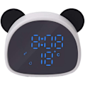 Miniatyrbild 1 av 5: Söt Panda väckarklocka, digital LED skrivbordsklocka för sängbord (svart)
