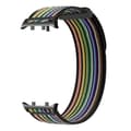 Til Huawei Watch D2 Nylon Urrem Justerbar Erstatningsrem - Blågrå Multicolor Black Rainbow