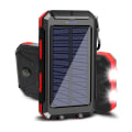 Miniatyrbild 1 av 4: Solcellsladdare 20000mAh Solcellsladdare Vattentät Bärbar Laddare med Dubbel 5V USB-port/LED red