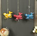 Miniatyrbild 2 av 5: 3-pack Vintage Metallplan Modell Järn Retro Flygplan Glidflygplan Biplan Hänge Modell Flygplan Barnleksak