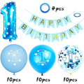 Miniatyrbild 2 av 4: 1 års pojke födelsedag dekorationer, 1:a lyckliga födelsedag ballonger, 1 års pojke födelsedag dekoration