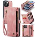 CaseMe Multi-Slot 2-i-1 Plånboksfodral iPhone 15 Rosa