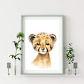 Miniatyrbild 4 av 5: Set med 4 affischer dekoration för barnrum - baby pojke eller flicka affischer - djungel safari djur