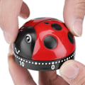 Miniatyrbild 5 av 5: Söt nyckelpiga form kök timer 60 minuter timer med högt ring mekanisk uppdrag timer kök