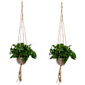 Miniatyrbild 5 av 5: Hängande repkruka växtkruka hållare för inomhus utomhus dekorationer (122 cm) 2-pack