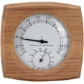 Miniatyrbild 1 av 5: Termometer/hygrometer, interiör trä 2-i-1 för bastu bastu termo-hygrometer termometer