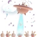 Miniatyrbild 2 av 5: LED-nattlampa för barn Nattlampor Söta rymdskepp Kanin Gul Baby Nattlampa Fjärrkontroll & Touch