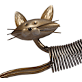 Miniatyrbild 3 av 4: Katt metallskulptur handgjord prydnad modern stil kreativt dekorativt element hem prydnad dekorat