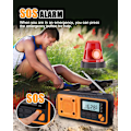 Miniatyrbild 5 av 7: Nödradio 4000mAh Powerbank Solradio, Bärbar Väderradio, Utomhus Handvevad Multifunktionell SOS-larm Överlevnadsradio med Ficklampa