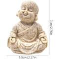 Miniatyrbild 2 av 5: 2 Maitreya-statyer, hantverk i stengods Söta Feng Shui-statyer Små munkprydnader Be