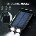 Miniatyrbild 2 av 4: Solcellsladdare 20000mAh Solcellsladdare Vattentät Bärbar Laddare med Dubbel 5V USB-port/LED red