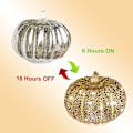 Miniatyrbild 5 av 5: Halloween Pumpa Ljus Silver Glowing Glas Pumpa Nattljus Prydnader Höst Thanksgiving Thanksg