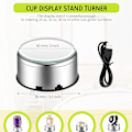 Miniatyrbild 2 av 5: Jetec Cup Display Stand Turner Rotating Crystal Display Base Stand 360 Degree Tumblers Cup