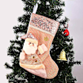 Miniatyrbild 1 av 5: Julstrumpor, 16 '' 3D Glitterdocka, Presentpåse, Barnstrumpor att hänga, Heminredning, Festtillbehör, A3