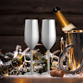 Miniatyrbild 3 av 5: 2 set med champagneflöjter i rostfritt stål, 201 ml silver