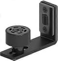 Adjustable Sliding Door Guide, Bottom Roller, Wall Mounted Hardware, Black