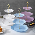 Miniatyrbild 4 av 5: 3-vånings dessertställ fruktfat godis cupcake serveringsbricka frukt godis buffé serveringsbricka