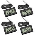 Miniatyrbild 1 av 5: 2025 Lämplig Mini Digital LCD Termometer Temperatur med Temperaturprobsensor Testare för Kylskåp Frysar Akvarium (4X Svart)