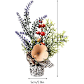 Miniatyrbild 4 av 5: Set med 2 miniatyrkonstgjorda julgranar, 9,5 '', med tygpåsebas och blomma för heminredning, A1
