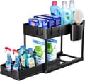 Under-sink shelf for kitchen, multi-functional shelf, spice rack, under-cabinet shelf, black