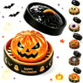 Blinkande långsamt stigande dumplingleksak, spöke långsamt stigande leksak, Halloweenleksak, stressboll med ångkorg, orange