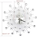 Miniatyrbild 4 av 5: Solstråle Väggklocka Glittrande Metallisk Silver Blomformad Väggklocka för Vardagsrum Kontor