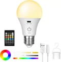 Miniatyrbild 1 av 2: 2 Rechargeable LED Bulbs with Remote Control - E26/E27 Lamp Head, USB Interface, Three-Color Adjustable, Touch Control, Outdoor and Emergency Lighting 2pc