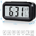 Miniatyrbild 2 av 4: Digital väckarklocka för barn, batteridriven, snooze-funktion, smart nattlampa, enkel inställning, skrivbordsur för sovrum, svart