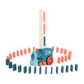 Domino Train Toy Sound Light Improve Creativity Automatic Domino Stacking Game for Kids Blue