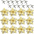 Miniatyrbild 2 av 5: 12-pack konstgjord julgran glitter julgransprydnad julstjärna med, champagne