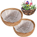 Miniatyrbild 1 av 5: 2 st 10 tum runda kokosfoder med 2 st innerfoder av non-woven tyg, ersättning kokosnöt coir fibe