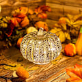 Miniatyrbild 2 av 5: Halloween Pumpa Ljus Silver Glowing Glas Pumpa Nattljus Prydnader Höst Thanksgiving Thanksg