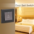 Miniatyrbild 3 av 5: Utomhus dörrklocka knapp, 220~250V härdat glas panel dörrklocka switch vattentät dörrklocka knapp