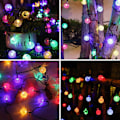 Miniatyrbild 2 av 5: 2-pack 100 LED 32FT Crystal Globe Solcellslingor Utomhus, Vattentäta Solcellslampor Utomhus
