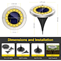 Miniatyrbild 2 av 5: Solcellslampor för utomhusbruk, 4-pack 16 LED solcellsstrålkastare utomhusbelysning IP65 vattentät rostfri