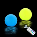 Miniatyrbild 1 av 5: Flytande poollampor, 16 färger LED Glow Pool Ball Lights med fjärrkontroll, vattentät upplyst pool