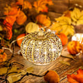 Miniatyrbild 3 av 5: Halloween Pumpa Ljus Silver Glowing Glas Pumpa Nattljus Prydnader Höst Thanksgiving Thanksg