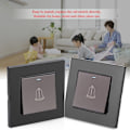 Miniatyrbild 2 av 5: Utomhus dörrklocka knapp, 220~250V härdat glas panel dörrklocka switch vattentät dörrklocka knapp