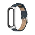 Klockarmband i mikrofiberläder för Samsung Galaxy Fit 2 Blue Silver
