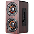 Miniatyrbild 3 av 3: Trådlös Bluetooth-högtalare i trä, W5 röd träkorn Bluetooth-högtalare Bluetooth 4.2 10W dubbla högtalare