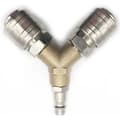 Air Distributor, 1/4\" Air Coupling, 3-Way Quick Connector for Compressed Air with External Thread Y-Distributor