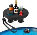 Flydende drikkeholder til pool | Boblebad drikkebakke med 5 huller | Flydende spa drikkebakke til pool, strandfloat, drikkeholder til
