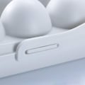 Miniatyrbild 4 av 5: Set med 2 äggförvaring i kylskåp - Plast - För 12 ägg - Med lock - Grå