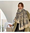 New Ethnic Scarf with Lucky Pattern; Warm, Long, and Reversible for Winter.