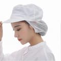 Kockmössa i enfärgad, hudvänlig bomullsmesh för catering, servitörer, kök, matlagning Qinhai White White Cloth Top